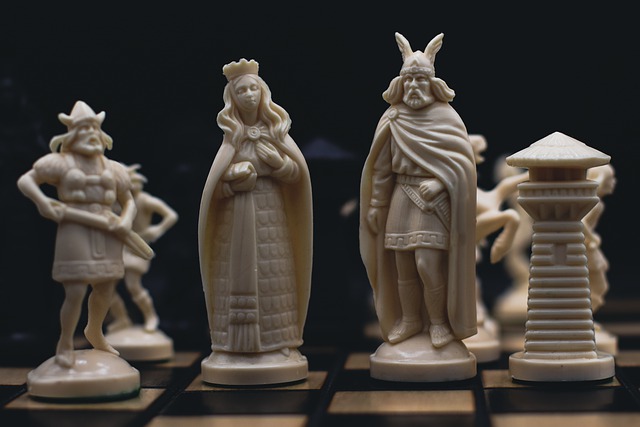 Viking styled chess pieces