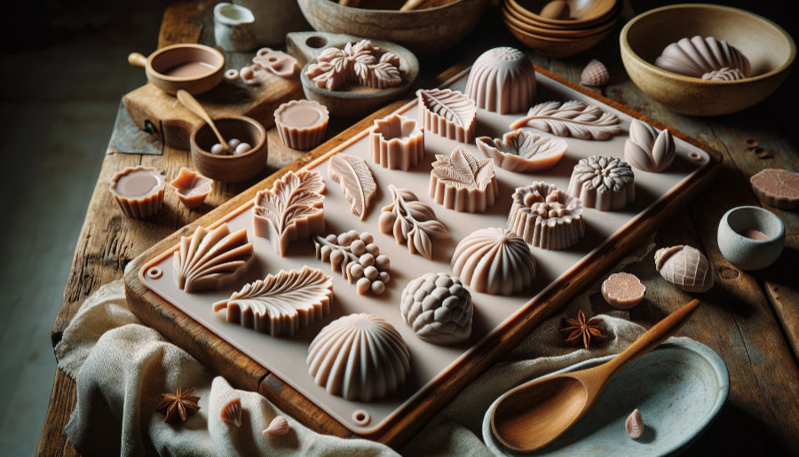 A custom ordered silicon chocolate mold