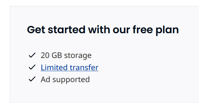 Mega free plan option