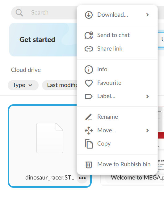 Mega sharing options